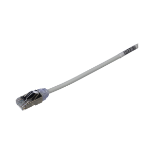 Patch Cord Cat6A, Di?metro Reducido 28 AWG, Blindado S/FTP, CM/LS0H, 3 Metros (9.84 Pies), Color Gris