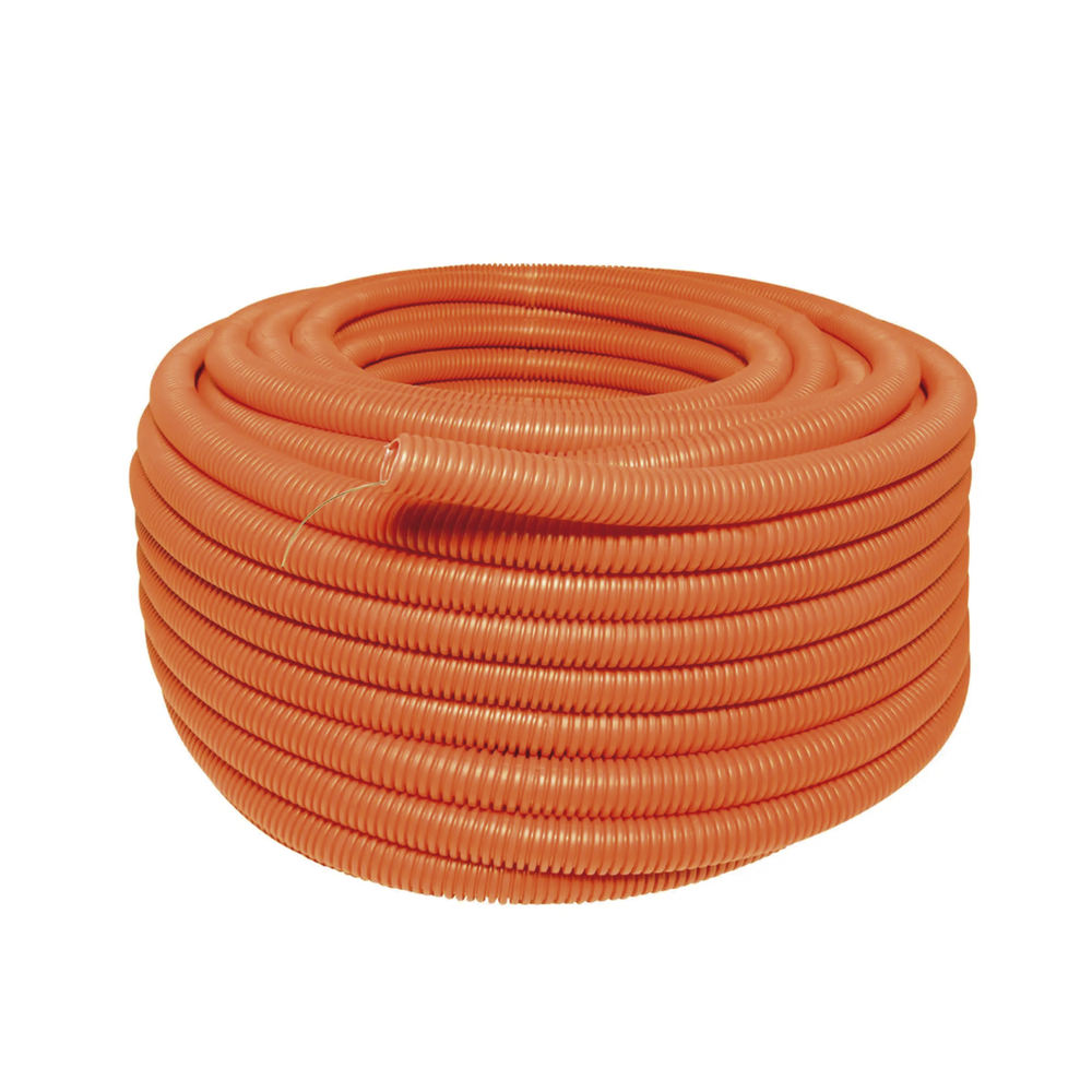 Manguera Poliducto Corrugado 3/4" x 50 m, Con Guía, Polietileno Alta Densidad HDPE, Resistente a Intemperie.