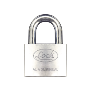 Candado de hierro alta seguridad con llave de disco/ Acabado Cromado/ Llaves Abloy/ Medida de Horquilla 34 mm.