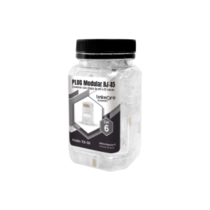 Bote con 100 Piezas de Plug Modular RJ45 Cat6 sin Blindaje, Chapado de Oro a 30 Micras para Durabilidad Extrema