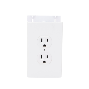 Contacto eléctrico doble, soporte y tapa color blanco de PVC auto extinguible,  para canaleta TEK100 (5591-10200)