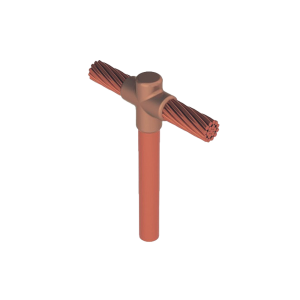 Molde para soldadura exotermica Tipo T, Tope de varilla 5/8 in. a Cable de Paso 2/0 AWG