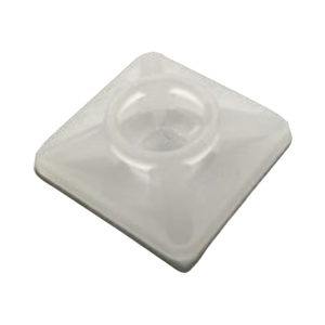 Base Autoadherible para Cinchos Práctica y Eficiente para la Organización y Fijación de Cables, Fabricada en Nylon Resistente y de Color Natural con una Medida de 19x19 mm, Paquete con 100 Piezas (4210-00001)