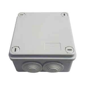 Caja Tipo Estanca IP55, con 6 Entradas, Tapa y Tornillo de Vuelta de 1/4, 100 x 100 x 50 mm (3.94 x 3.94 x 1.97 Pulgadas), Color Gris