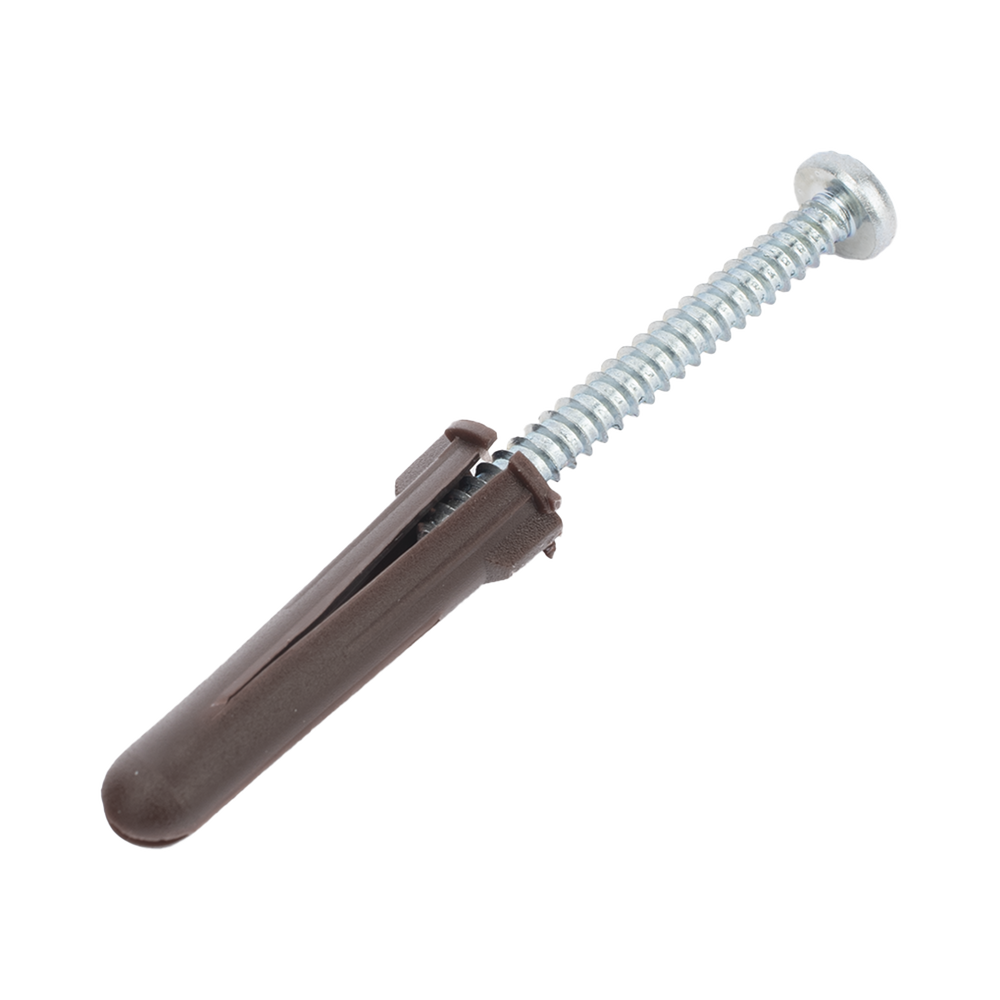 Paquete de 10 taquetes café 1 3/4" y 10 tornillos 10mm x 1 3/4" (1104-05002) - Image 5