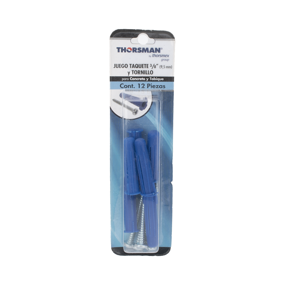 Paquete de 6 taquetes azul 2" y 6 tornillos 12mm x 2" (1105-05002) - Image 2