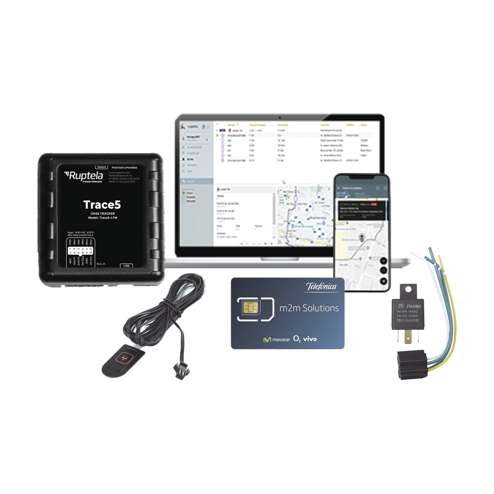 Kit de Localizador Vehicular 2G y 4G/ Rastreo / Conducción eficiente / Deteccion de Jammer / Registro de conductores + Relay + Botón de pánico + EPCOMGPSMENSUAL + MICSIM25GPS + datos por 1 año