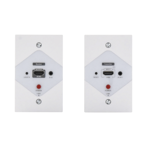 Kit Extensor HDMI en PLACAS DE PARED para distancias de 40 metros / Resolución 1080P @ 60 Hz / Cat 6/6A/ 7 / HDR/ Cero Latencia / Soporta Control Remoto / Placa de pared de 2.74 x 4.49” (tamaño estándar de EE.UU.).