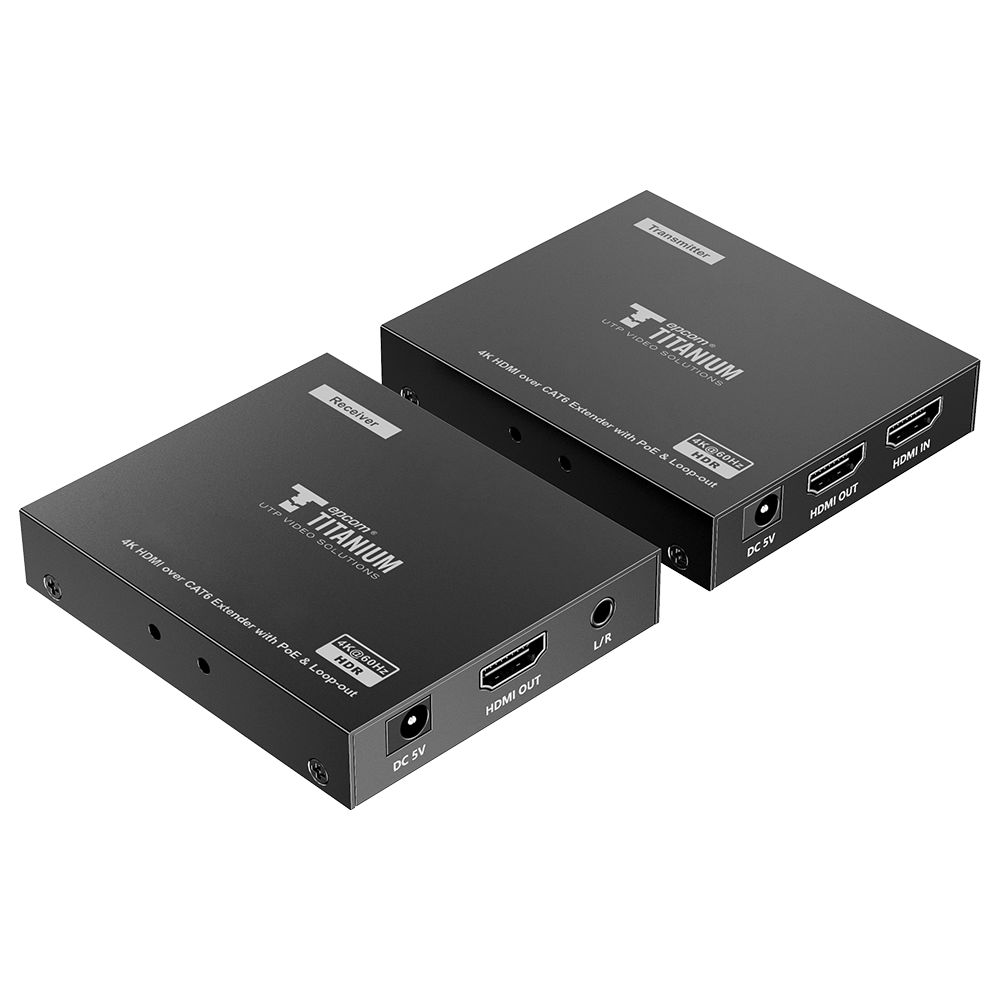 Kit Extensor HDMI para distancias de 70 metros / Resolución 4K x 2K@ 60 Hz/ Cat 6, 6a y 7 / IPCOLOR / CERO LATENCIA / SIN COMPRIMIR / Salida Loop / Control IR / Salida de audio de 3.5mm / PoC - Image 2