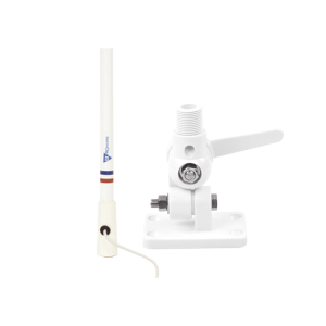 Antena Marina VHF / Fibra de Vidrio / 156-163 MHz / 6.5 dBi / Cable 10 m (32.8 ft) / PL-259 / Montaje Trinquete Nylon / Exterior