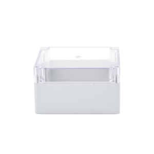 Gabinete Plástico para Exterior (IP65) de 160 x 160 x 90 mm Cierre por Tornillos Tapa Transparente.