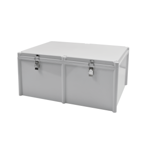 Gabinete Plástico para Exterior (IP65) de 560 X 380 x 265 mm Cierre por broche.