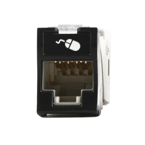 Jack Ultramax Cat6, UTP, Montaje H?brido en Placa de Pared (Plano y Angulado), Color Negro, Punch Down