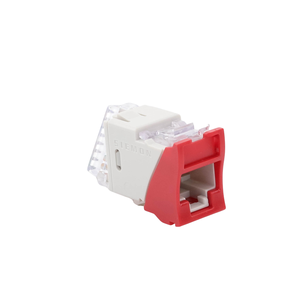 Jack Ultramax Cat6, UTP, Montaje H?brido en Placa de Pared (Plano y Angulado), Color Rojo, Punch Down - Image 5