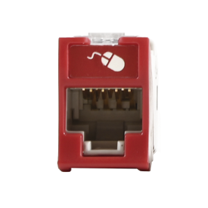 Jack Ultramax Cat6, UTP, Montaje H?brido en Placa de Pared (Plano y Angulado), Color Rojo, Punch Down