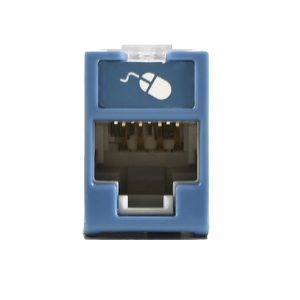 Jack UltraMAX Cat6, UTP, Montaje H?brido en Placa de Pared (Plano y Angulado), Color Azul, Punch Down