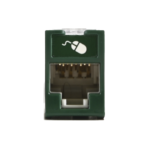 Jack Ultramax Cat6, UTP, Montaje H?brido en Placa de Pared (Plano y Angulado), Color Verde, Punch Down