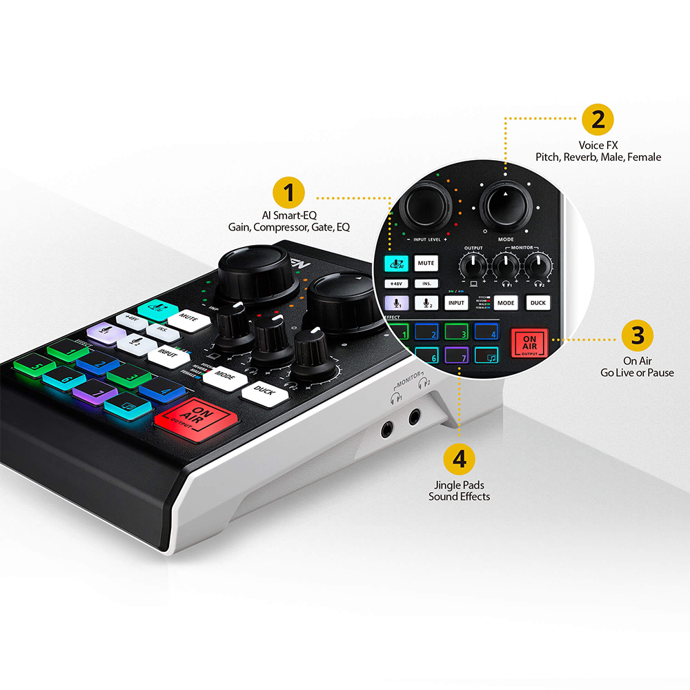 Mezclador de audio para pódcast con IA | MicLIVE™ de 6 canales - Image 4