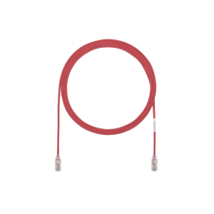 Cable de Parcheo TX6, UTP Cat6, Di?metro Reducido (28AWG), Color Rojo, 3.05 Metros (10 Pies)