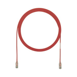 Cable de Parcheo TX6, UTP Cat6, Di?metro Reducido (28AWG), Color Rojo, 3.66 Metros (12 Pies)