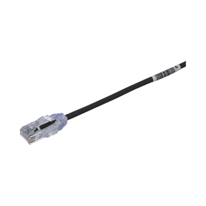 Cable de Parcheo TX6, UTP Cat6, Di?metro Reducido (28AWG), Color Negro, 0.3 Metros (1 Pie)