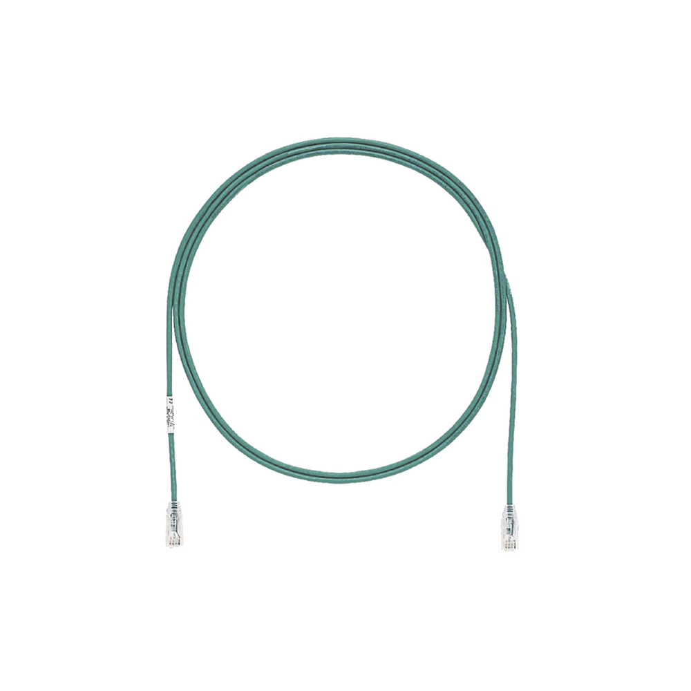 Cable de Parcheo TX6, UTP Cat6, Di?metro Reducido (28AWG), Color Verde, 6.1 Metros (20 Pies)