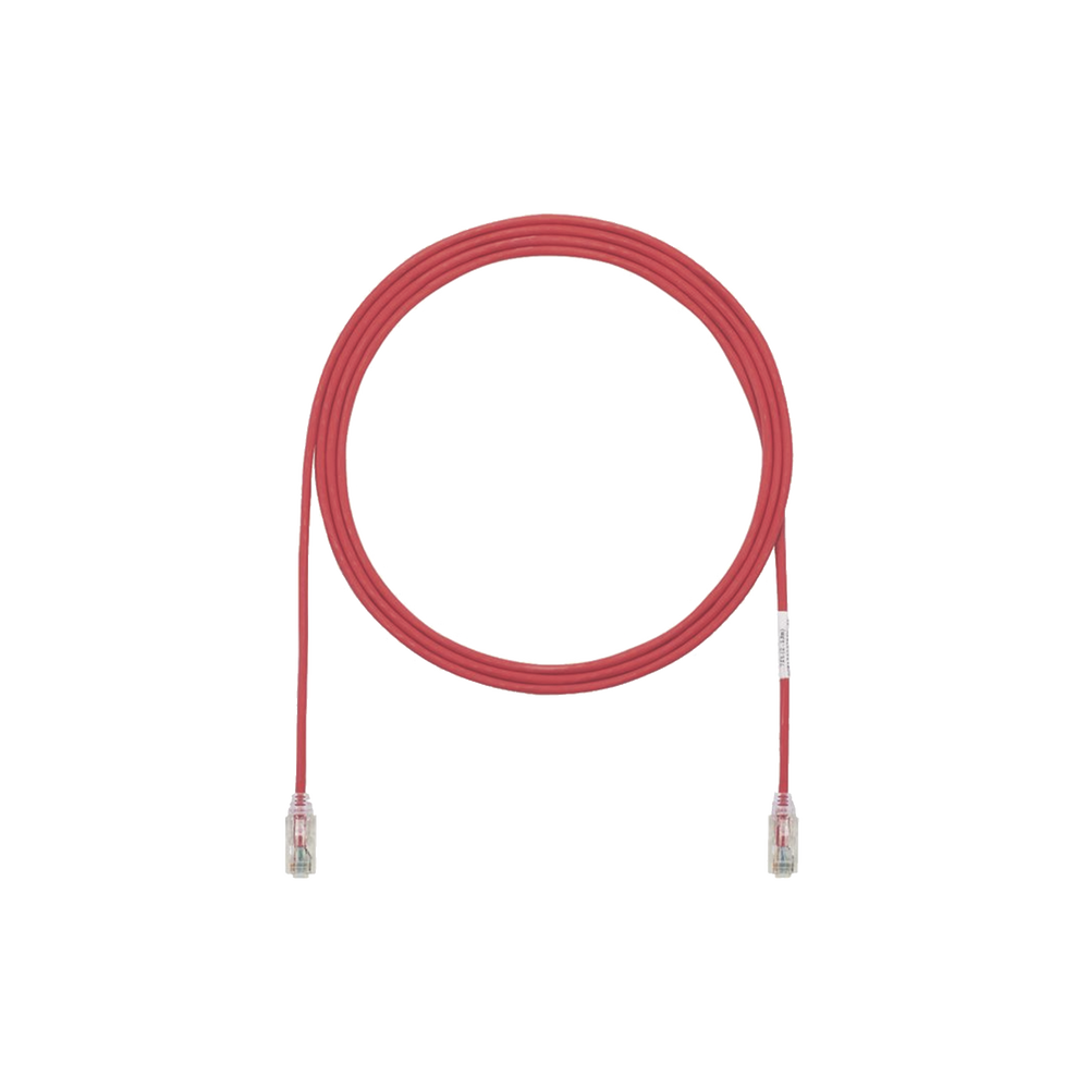 Cable de Parcheo TX6, UTP Cat6, Di?metro Reducido (28AWG), Color Rojo, 1.52 Metros (5 Pies)