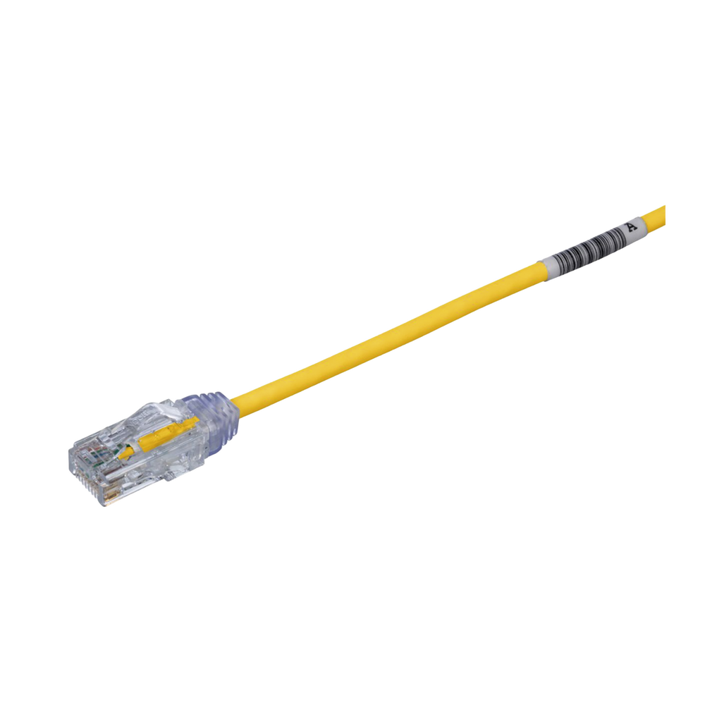 Cable de Parcheo TX6, UTP Cat6, Di?metro Reducido (28AWG), Color Amarillo, 20.2 cm (8 Pulgadas)
