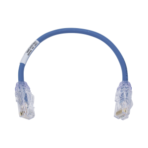 Cable de Parcheo UTP Cat6A, CM/LSZH, Di?metro Reducido (28AWG), Color Azul, 0.3 Metros (1 Pie)