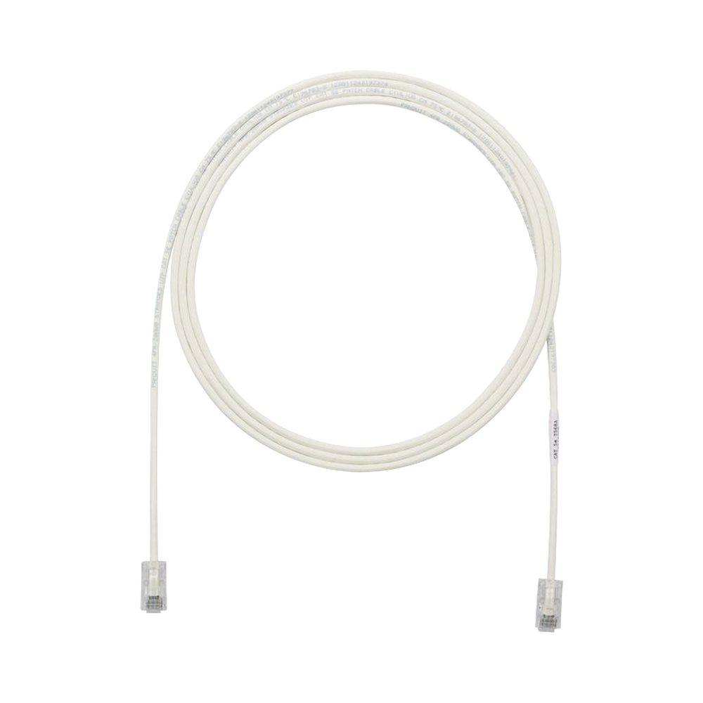 Cable de Parcheo UTP Cat6A, CM/LSZH, Di?metro Reducido (28AWG), Color Blanco Mate, 1.22 Metros (4 Pies)