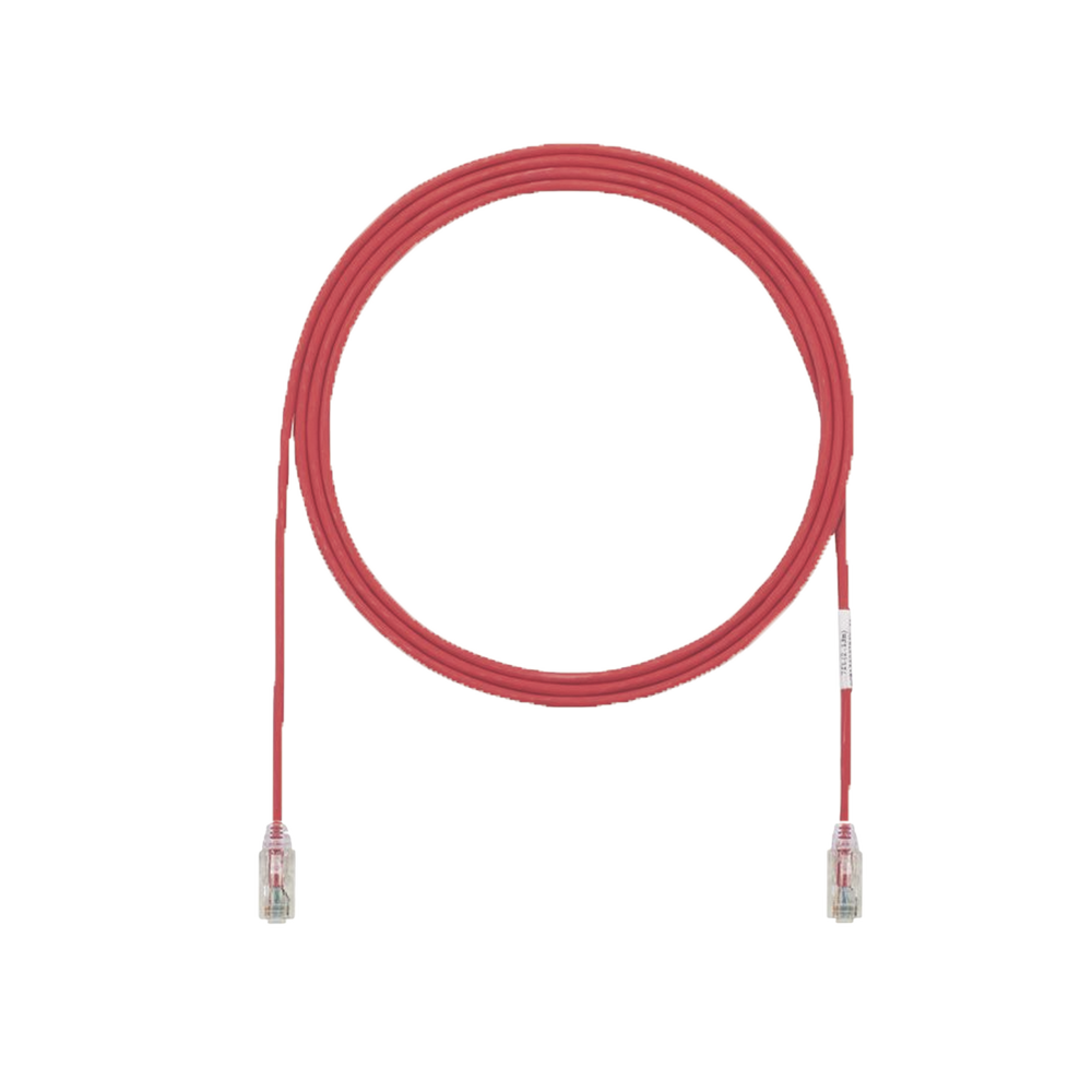 Cable de Parcheo UTP Cat6A, CM/LSZH, Di?metro Reducido (28AWG), Color Rojo, 1.52 Metros (5 Pies)