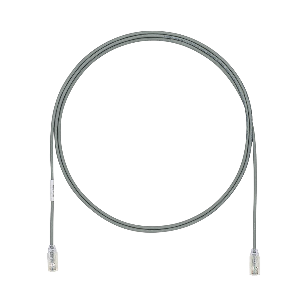 Cable de Parcheo UTP Cat6A, CM/LSZH, Di?metro Reducido (28AWG), Color Gris, 2.13 Metros (7 Pies)