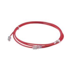 Cable de Parcheo UTP Cat6A, CM/LSZH, Di?metro Reducido (28AWG), Color Rojo, 2.13 Metros (7 Pies)