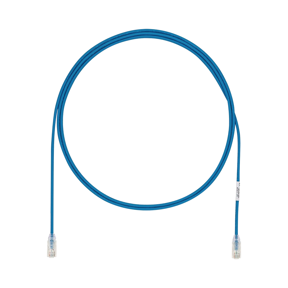 Cable de Parcheo UTP Cat6A, CM/LSZH, Di?metro Reducido (28AWG), Color Azul, 2.44 Metros (8 Pies)