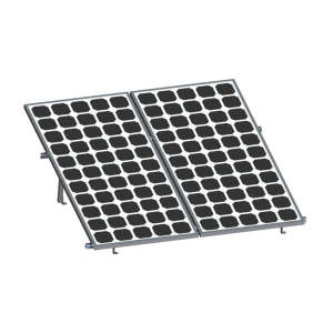 Montaje para 2 Paneles Solares, Riel "8" de 2700mm para Módulos con Espesor de 30-35mm, Velocidad de Viento Máx. 136km/h