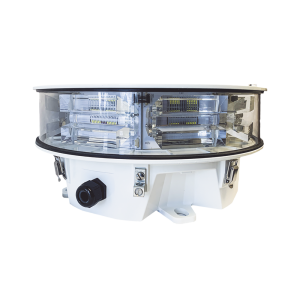 Baliza LED de Obstáculos Intensidad Media STAR Series / 20.000 cd Blanco/ 360° Cobertura Horizontal / IR Incluido 246 mW/sr / IP66 NEMA 4 / DC