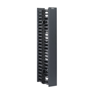 Organizador Vertical NetRunner, Doble (Frontal y Posterior), Para Rack Abierto de 45 Unidades, 4.9in de Ancho, Color Negro