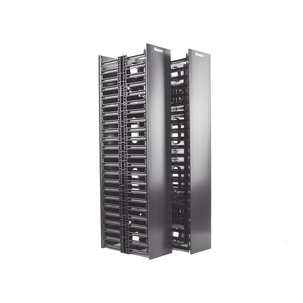 Organizador Vertical NetRunner, Doble (Frontal y Posterior), para Rack Abierto de 45 Unidades, 6.7in de Ancho, Color Negro - Image 4