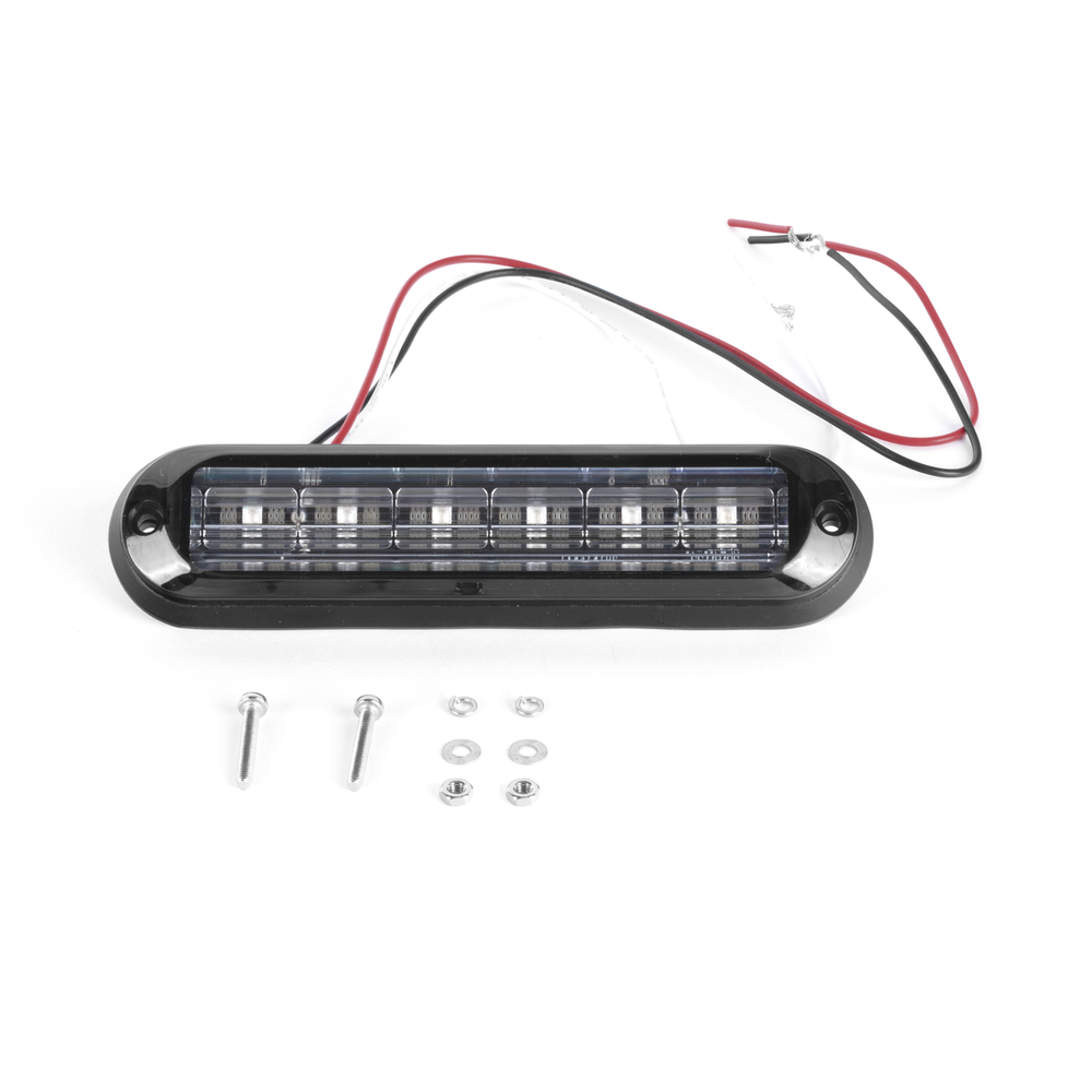 Luz Auxiliar Ultra Brillante IP67 de 6 LEDs, Color Azul, con mica transparente y bisel negro - Image 5