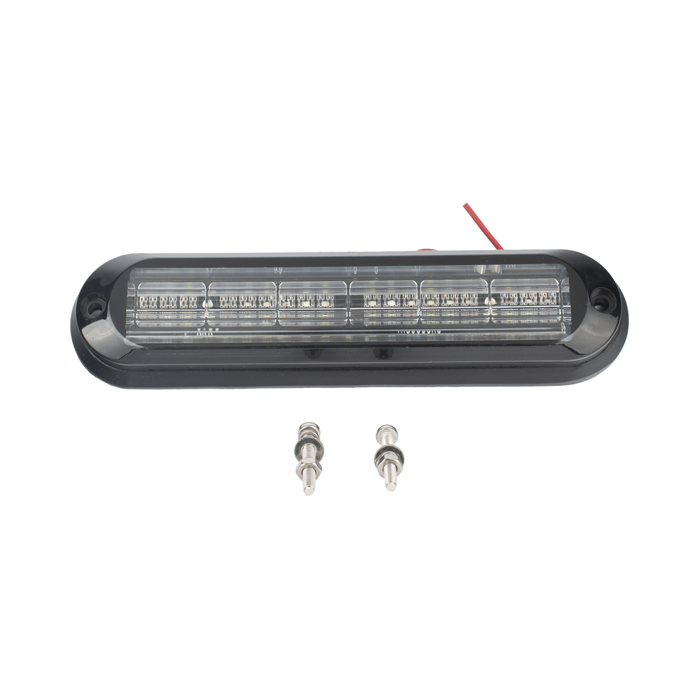 Luz Auxiliar, Ultra Brillante, IP67, 18 LEDs, Tricolor, Color Rojo/Claro/Azul, con mica transparente y bisel negro - Image 3