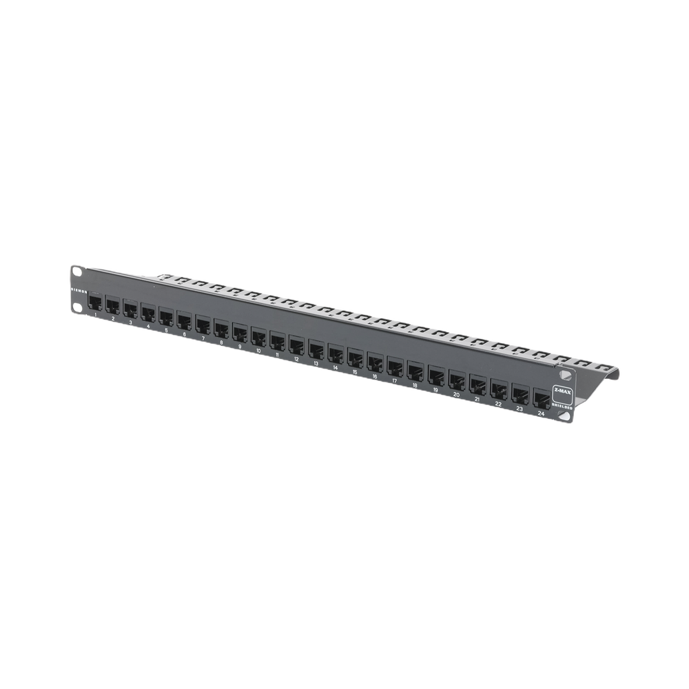 Patch Panel Z-Max, Blindado, de 24 Puertos, Modular (Vac?o), Plano, 1UR