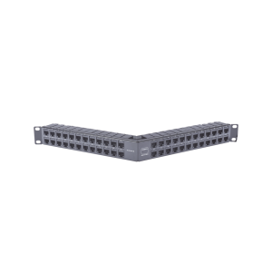 Patch Panel Z-MAX de 48 Puertos, Blindado, Modular (Vac?o), Angulado, 1UR