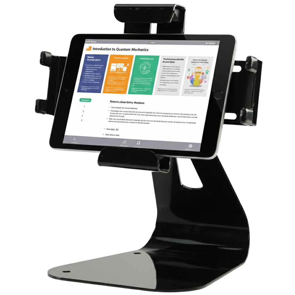 Soporte de Mesa Universal para Tabletas / Ajuste Universal Altura-Ancho / Inclinación ±30° / Rotación 360° / Capacidad 5 lb (2.27 kg) / Versión Seguridad Antirrobo / Gestión de Cables - Image 2