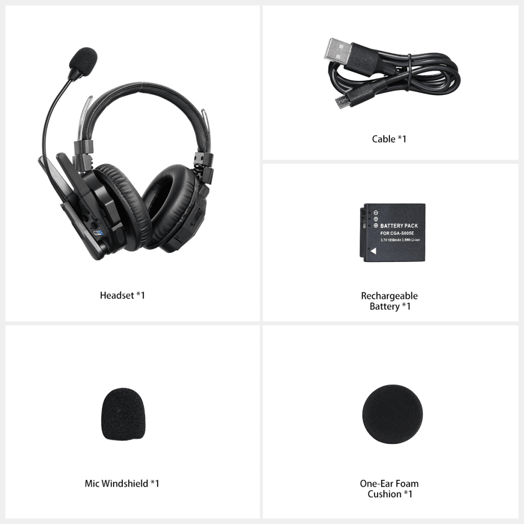 Intercomunicador Inal?mbrico Binaural / Cancelaci?n de Ruido IA / Rango 500 m (1640 ft) / Bluetooth 5.0 / Bater?a 1050mAh / Resistente a Lluvia - Image 2