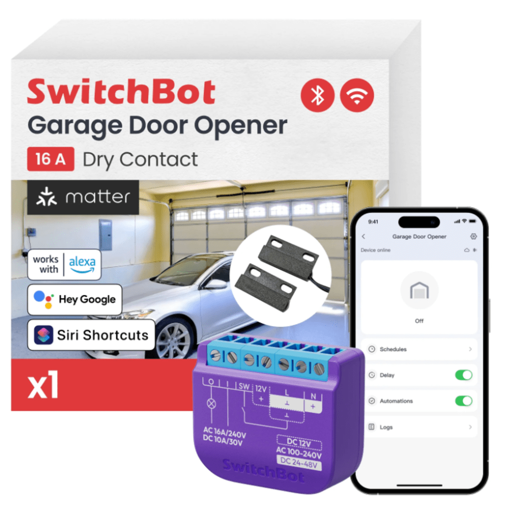 Relay Switch Inteligente Garaje / WiFi + BLE / Control Remoto App / Compatible Matter / Entrada 12-48V CC / Salida 30V 10A / 42 x 36 x 16 mm (1.7 x 1.4 x 0.6 in) - Image 2