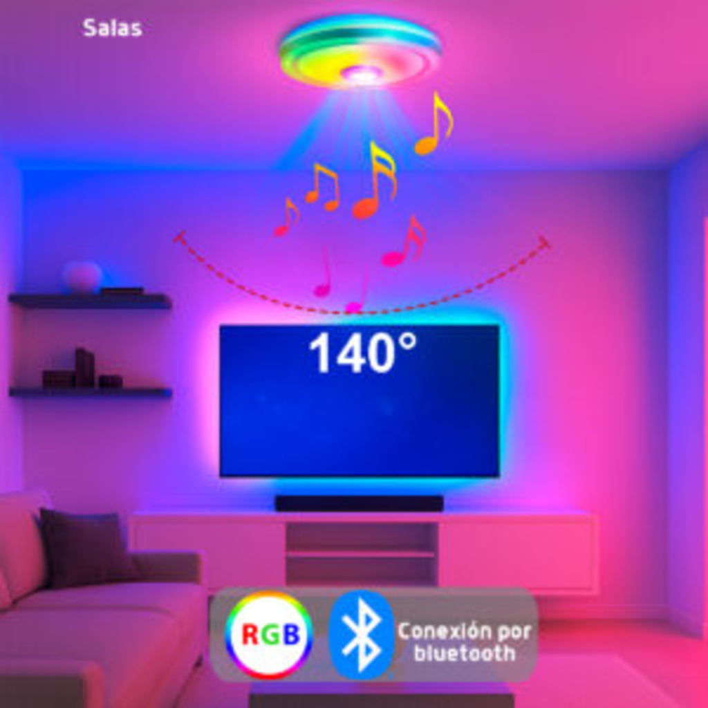 Luminario LED de 40W / 3000 Lúmenes / Ø 490mm x 66mm / Voltaje 85-265V / Temperatura Fría 6500K / Conexión Bluetooth / App iLink. - Image 6