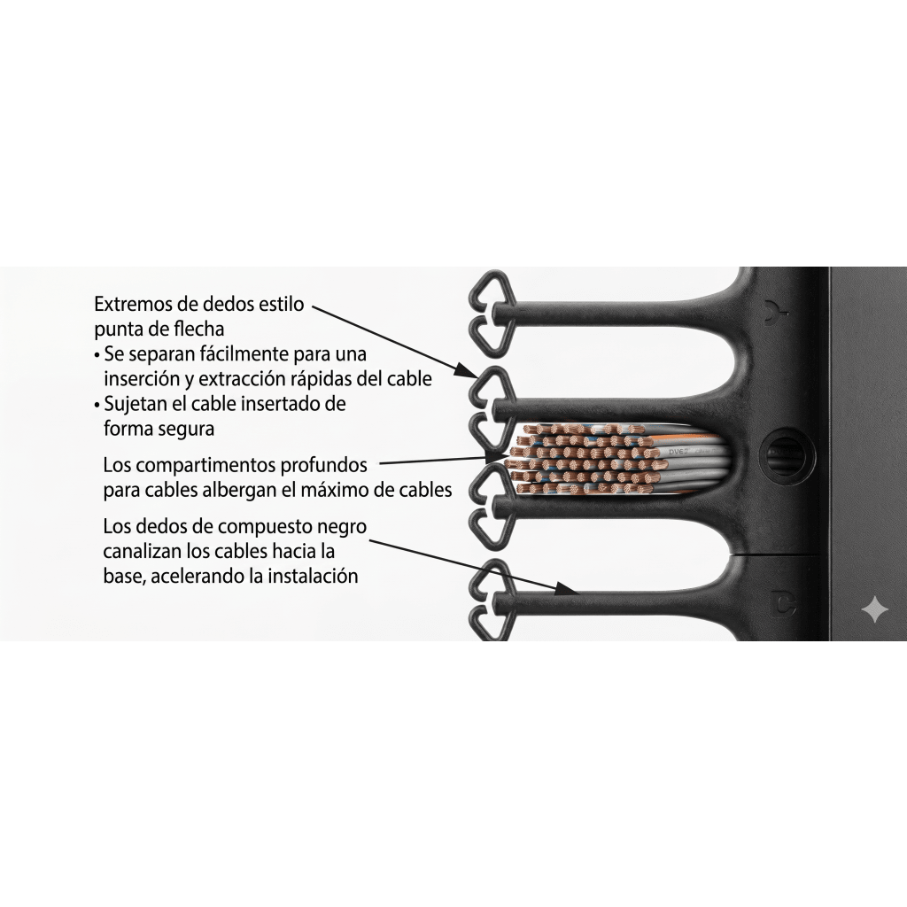 Organizador Vertical CableTek, Sencillo (Solo Frontal), Para Rack Abierto de 45 Unidades, 6 in de Ancho, Color Negro - Image 3