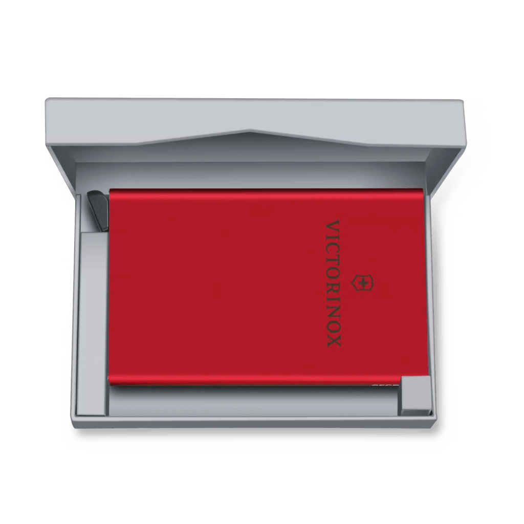 Tarjetero / Almacenamiento Seguro 4-6 Tarjetas / Aluminio Duradero / Protección RFID / Sistema Deslizamiento Patentado / Color Rojo. - Image 8