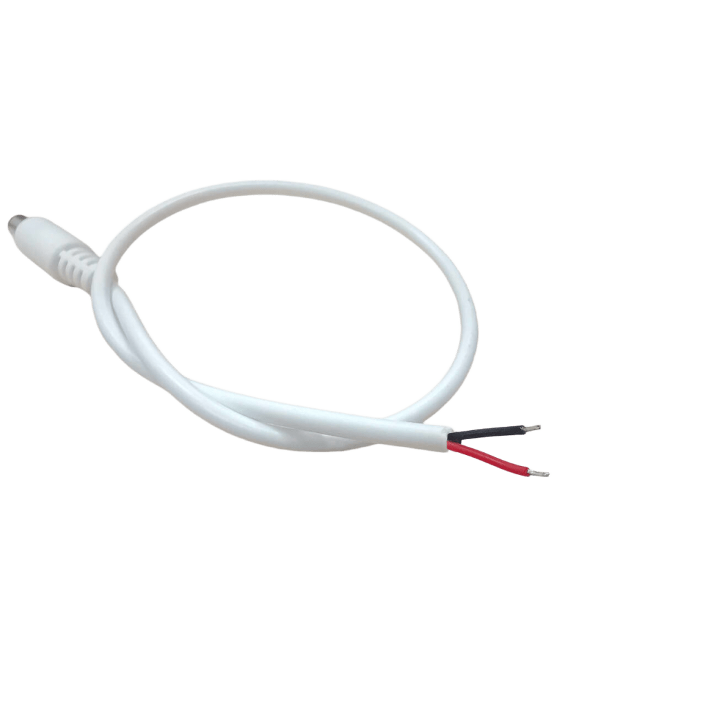 Cable con Conector Macho (Pigtail) | Forro Blanco | Alimentación para Vcc con Puntas Libres | Polarizado | Largo 22 cm (8.66 Pulgadas) / Calibre 22AWG. - Image 5