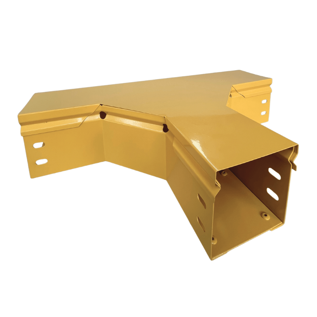 CHFIBER T HORIZONTAL DE ALUMINIO PERALTE 4" ANCHO 4" RADIO 8" CON RECUBRIMIENTO EN PINTURA EPÓXICA, INCLUYE TAPA , UN PAR DE COPLES Y TORNILLERÍA. - Image 2